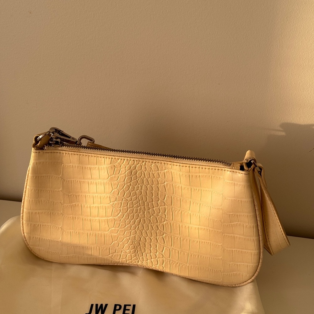 JW PEI Eva Shoulder Handbag - Ivory Croc